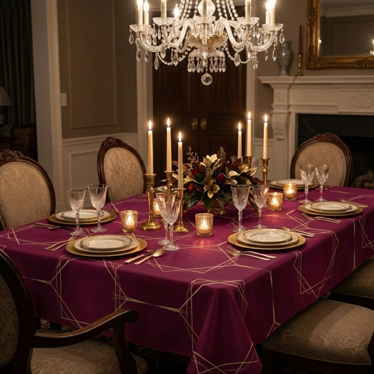 Gilded Elegance (Burgundyj) Tablecloths