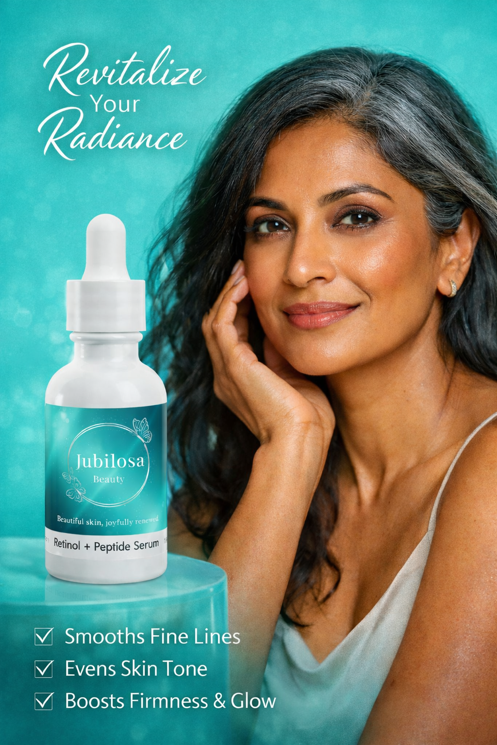 Jubilosa Beauty Retinol and Peptide Face Serum, 1oz