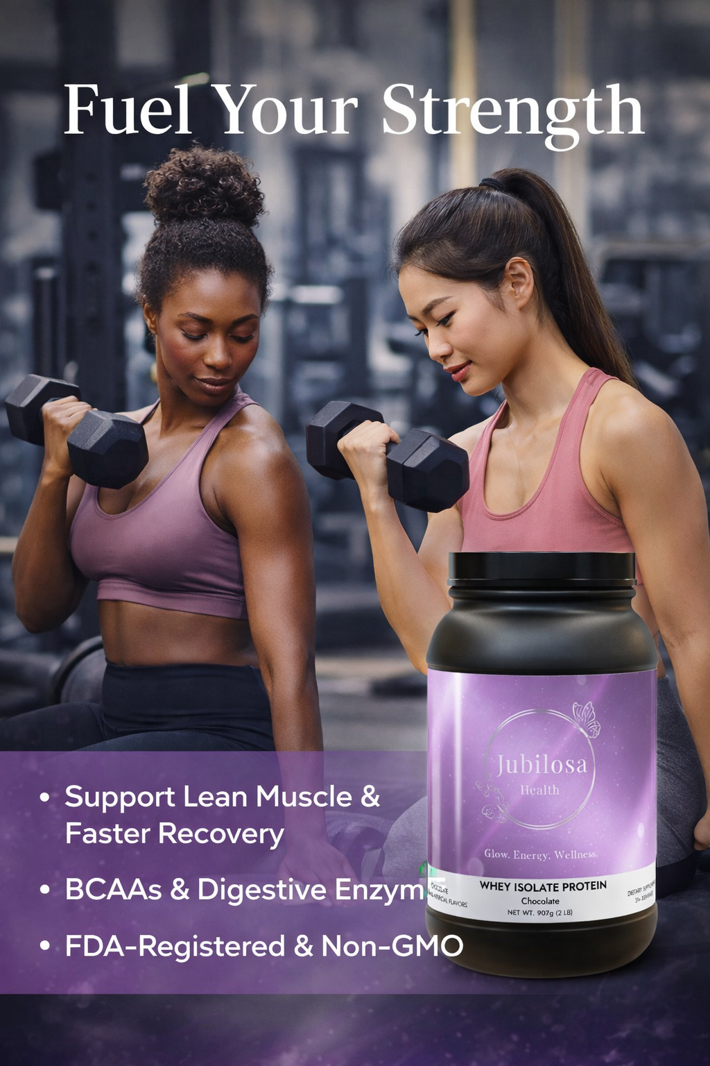 Jubilosa Health Whey Isolate Protein Supplement (907g, 2lb)