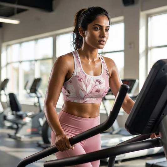 Pink & White Floral Sports Bra (AOP)