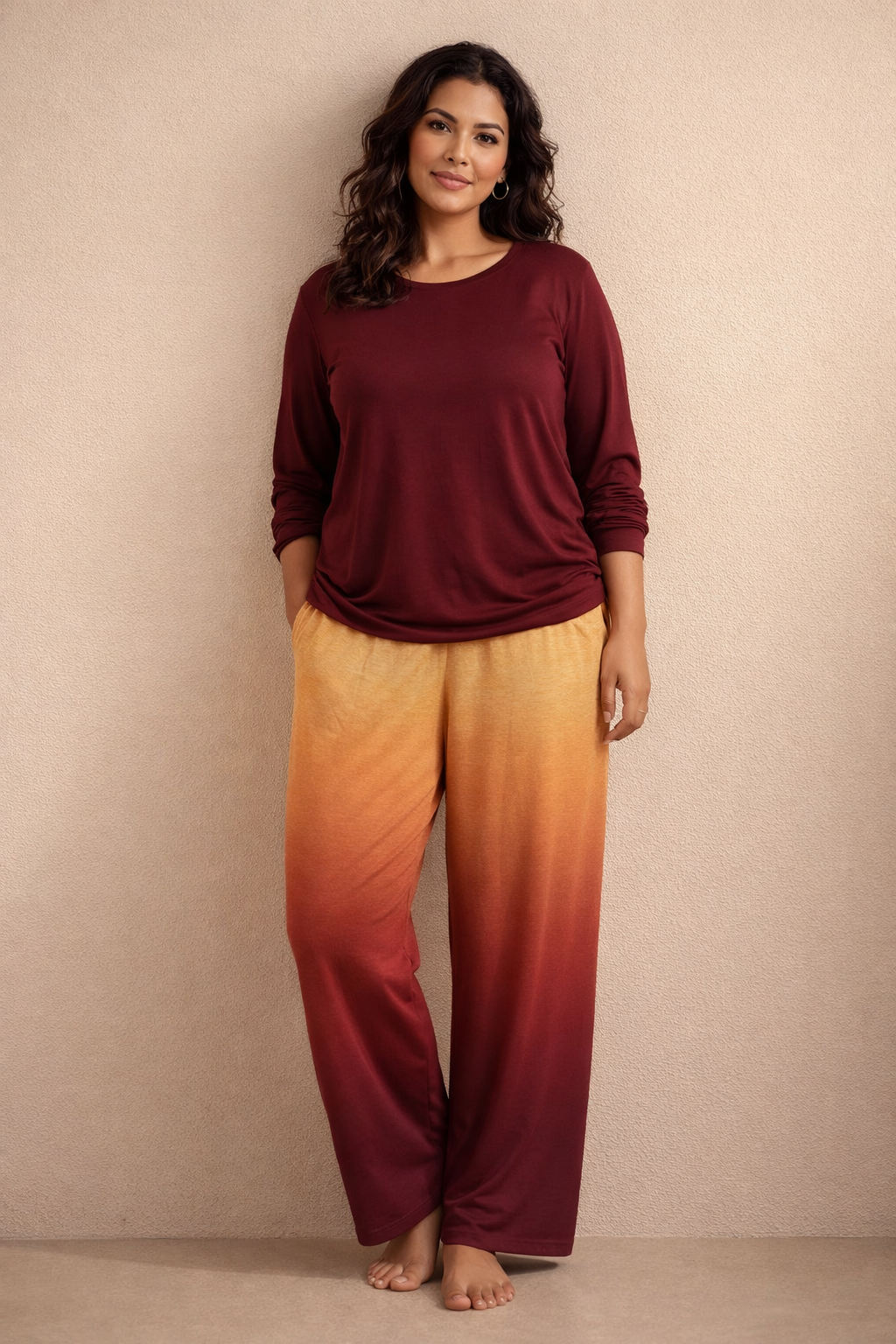 Golden Merlot Women's Pajama Pants (AOP)