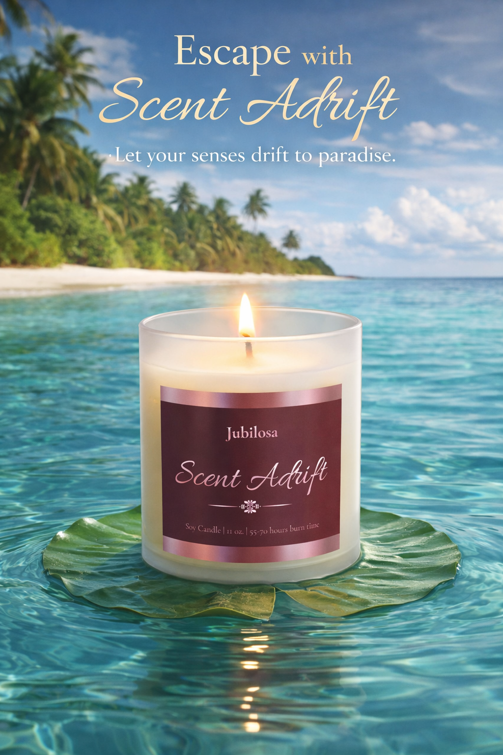 Scent Adrift Glass Candle, 11oz