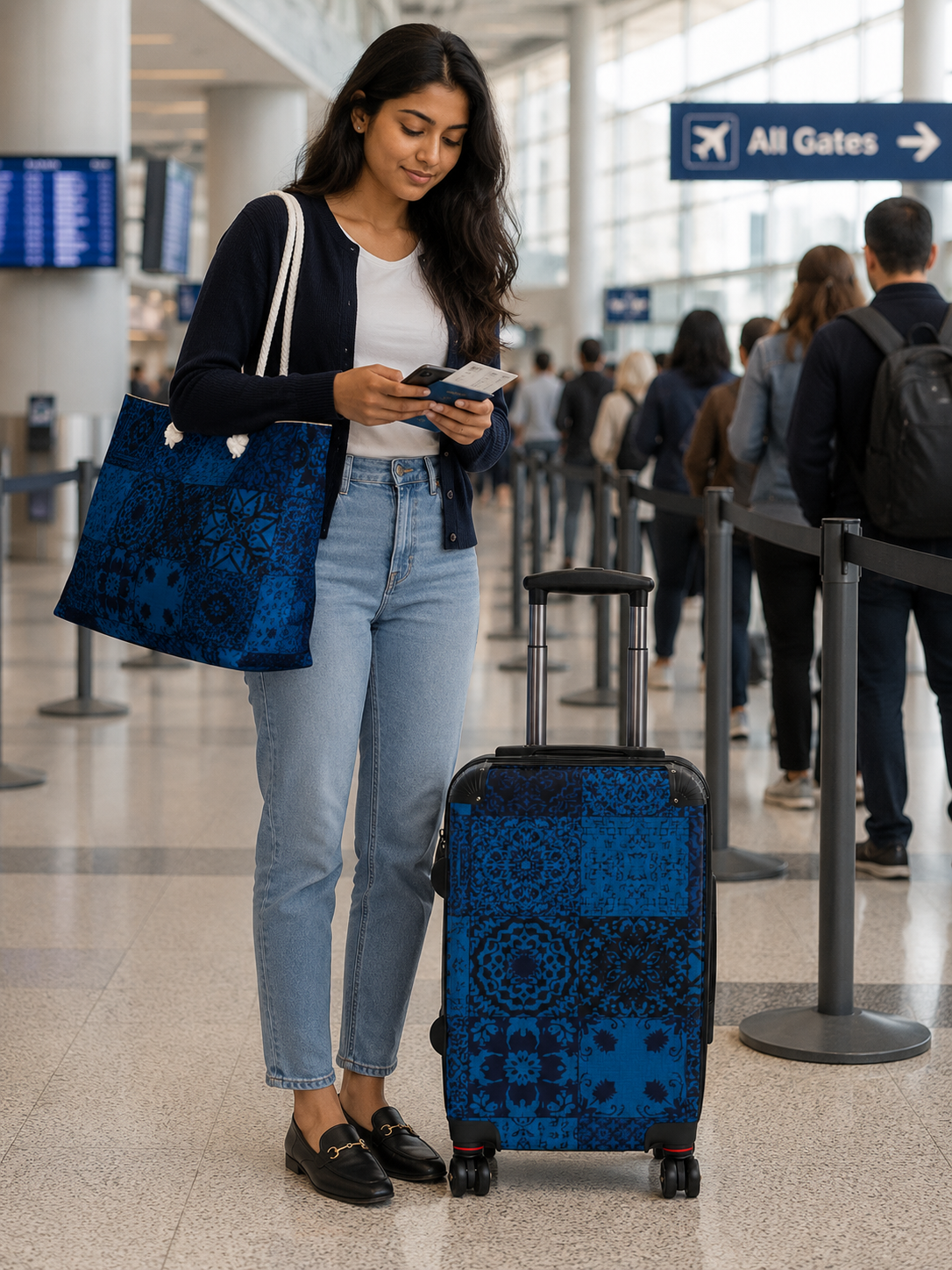 Boheme Bleu Carry-On Suitcase — Mosaic Travel Luggage