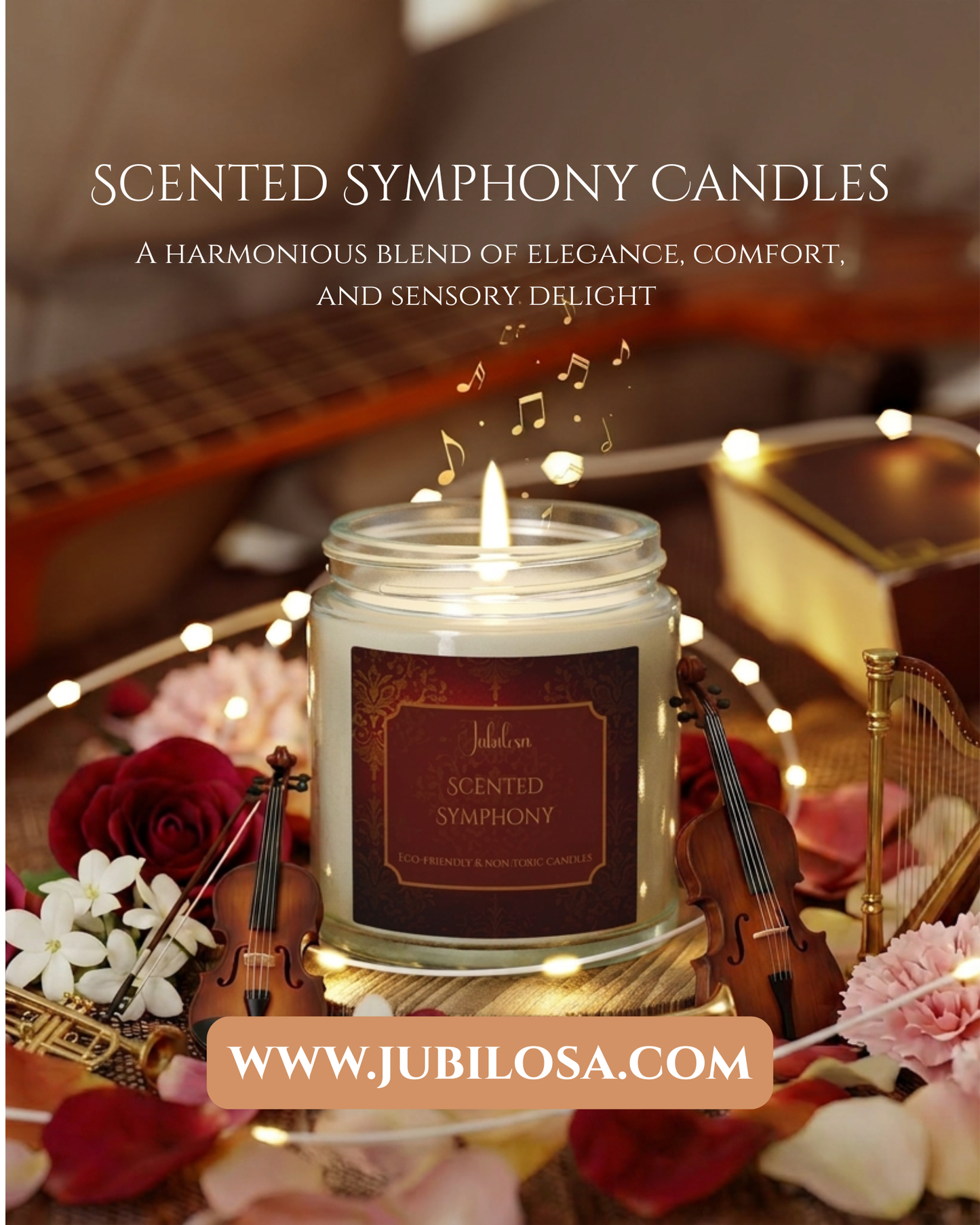 Scented Symphony Coconut Apricot Candle Collection (4oz, 9oz)