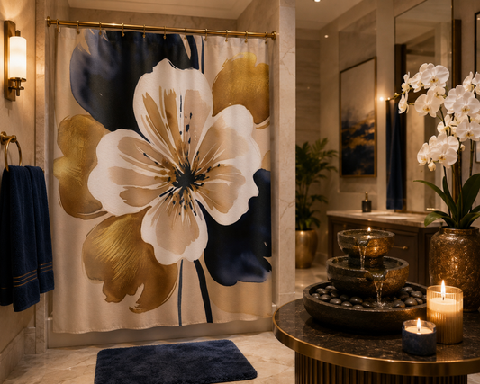 Abstract Floral Shower Curtains