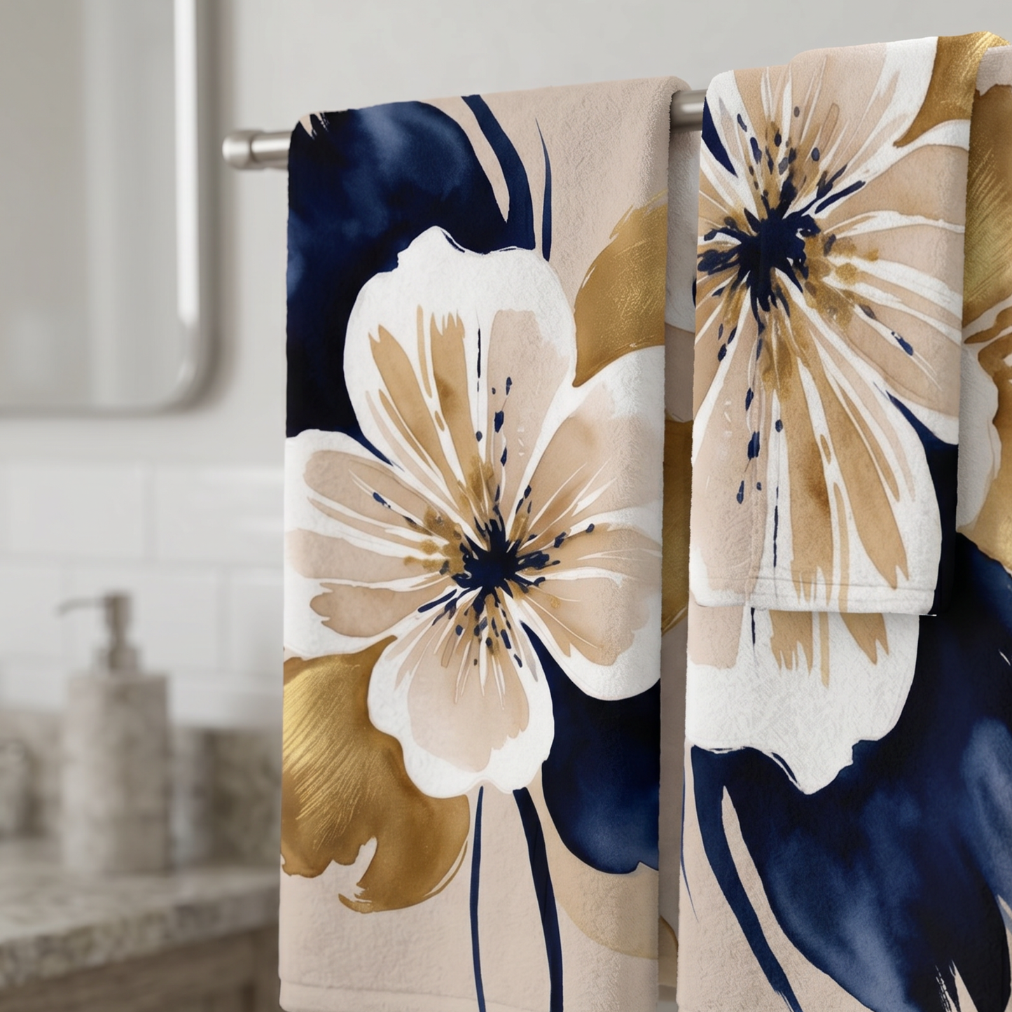 Abstract Floral Mink-Cotton Towel