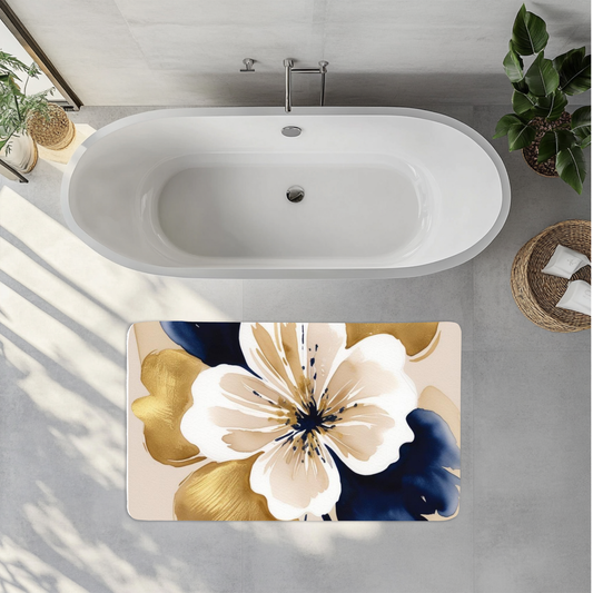 Abstract Floral Bath Mat