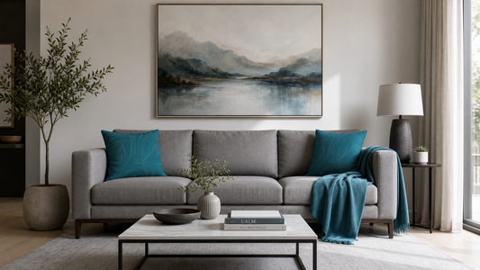 Teal Wave Decorative Pillow