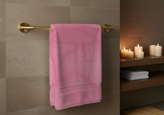 Blush Pink Beach Towel — Soft Mink-Cotton Swirl Design