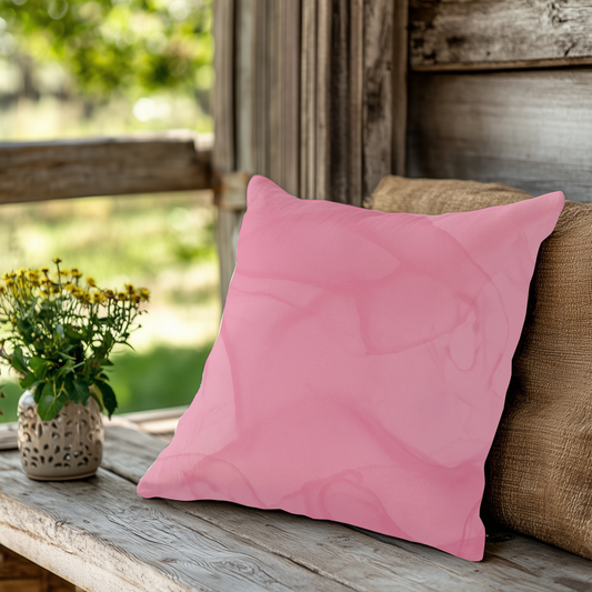 Blush Pink Throw Pillow — Decorative Square Accent Pillow