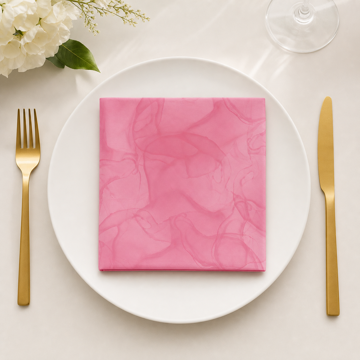 Pink Blush Napkins (Set of 4) — Decorative Dinner Party & Bridal Shower Cocktail Napkins