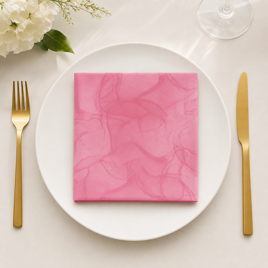 Pink Blush Napkins (Set of 4) — Decorative Dinner Party & Bridal Shower Cocktail Napkins