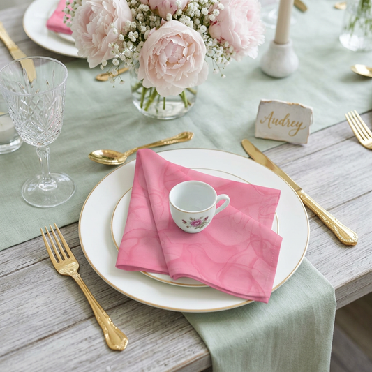 Blush Pink Napkins (Set of 4) — Soft Watercolor Party & Dinner Napkins
