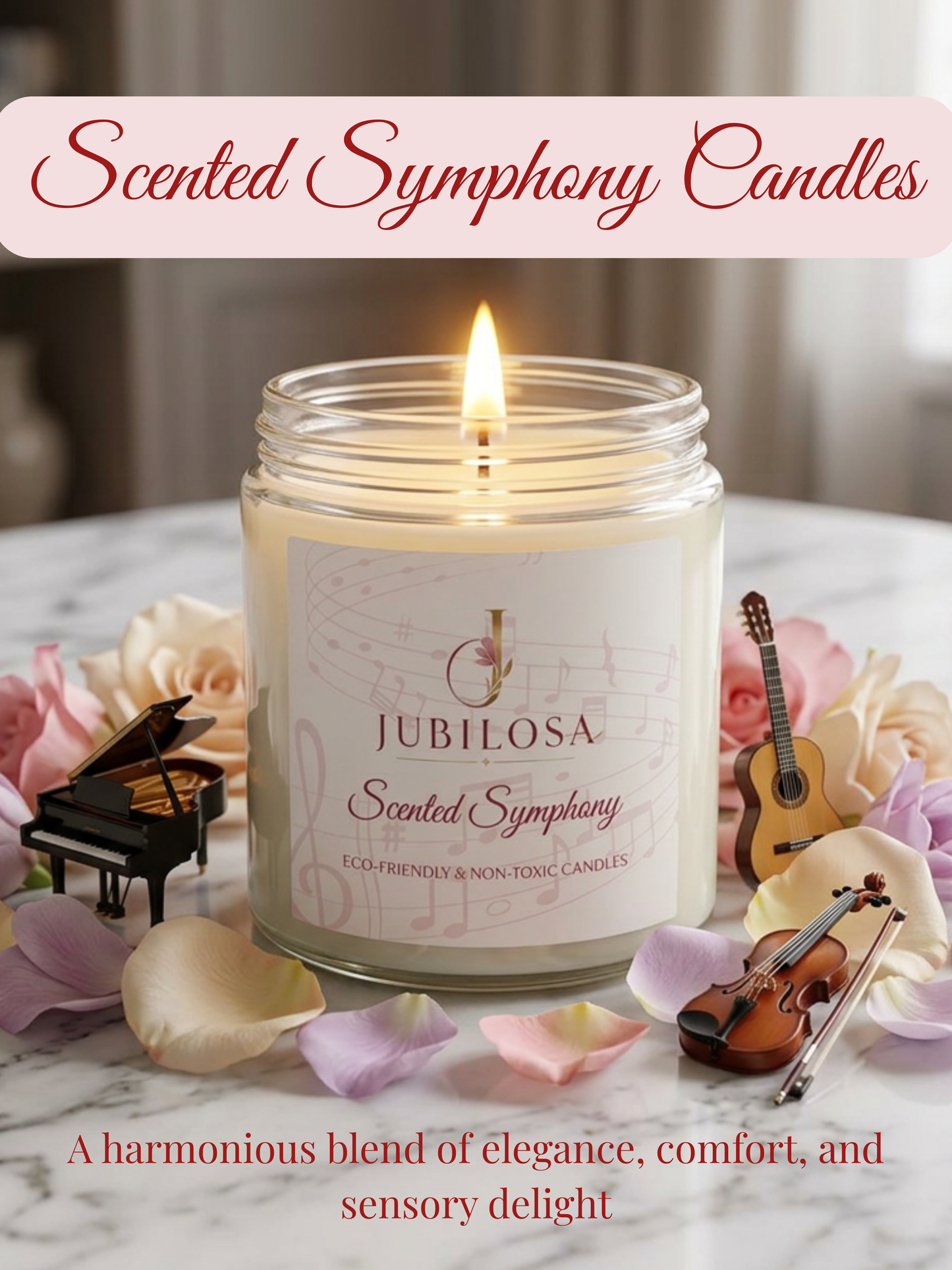 Scented Symphony Coconut Apricot Candle Collection (4oz, 9oz)