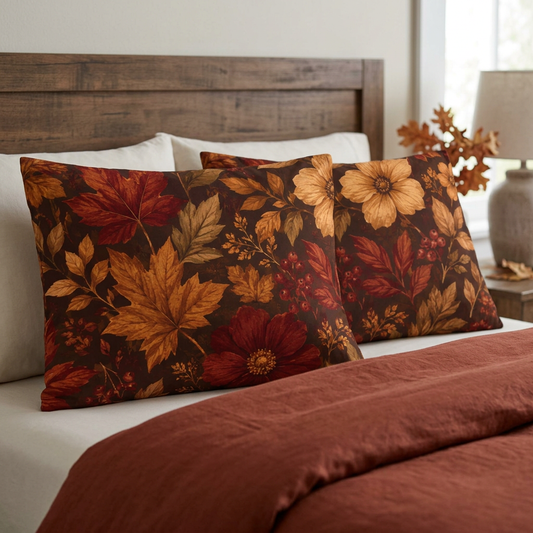 Rustic Fall Pillowcase — Fall Leaves Microfiber Pillowcase