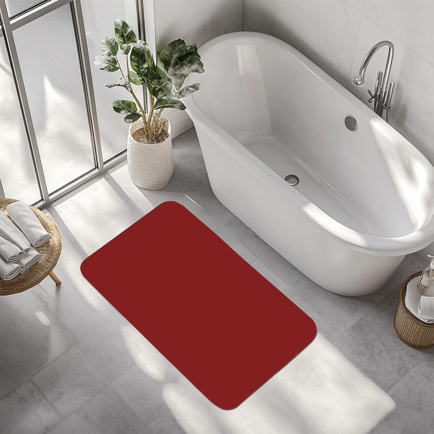 Velvet Rouge Bath Mat — Plush Non-Slip Bathroom Rug