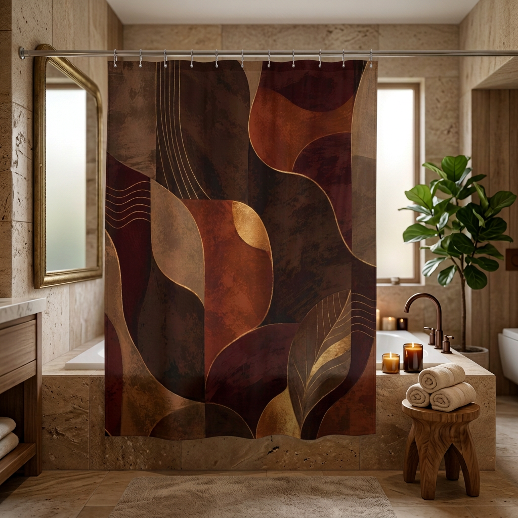 Ember & Earth Shower Curtain — Organic Waves Bathroom Décor