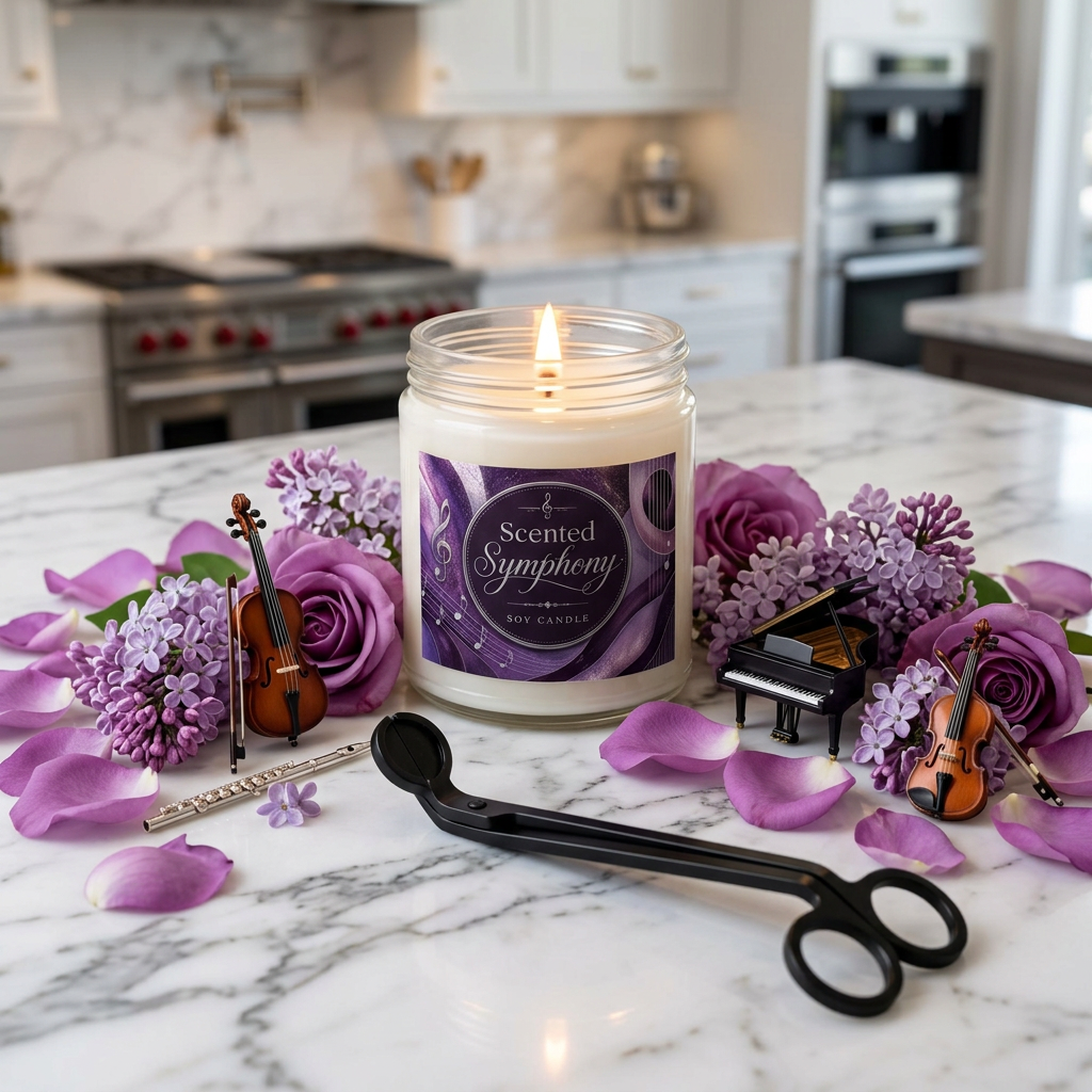 Scented Symphony Soy Candle Set with Wick Trimmer