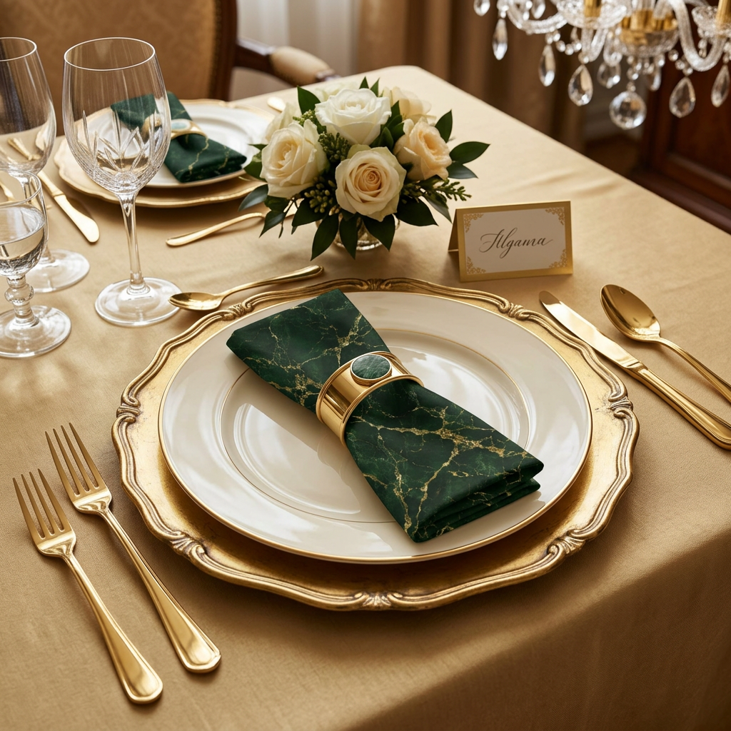 Verdant Dynasty Dinner Napkins, Set of 4