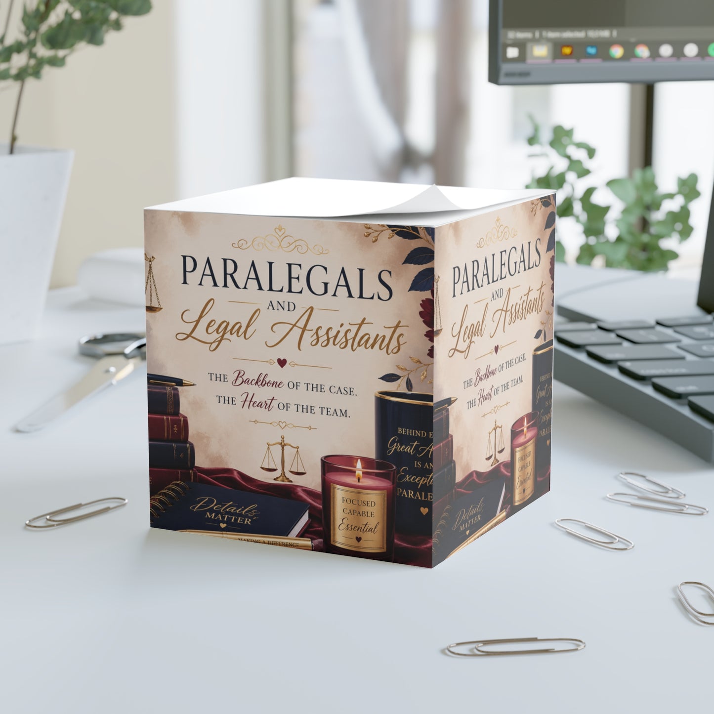 Attorney Paralegals & Legal Assistants Note Cube – Inspirational Desk Memo Block