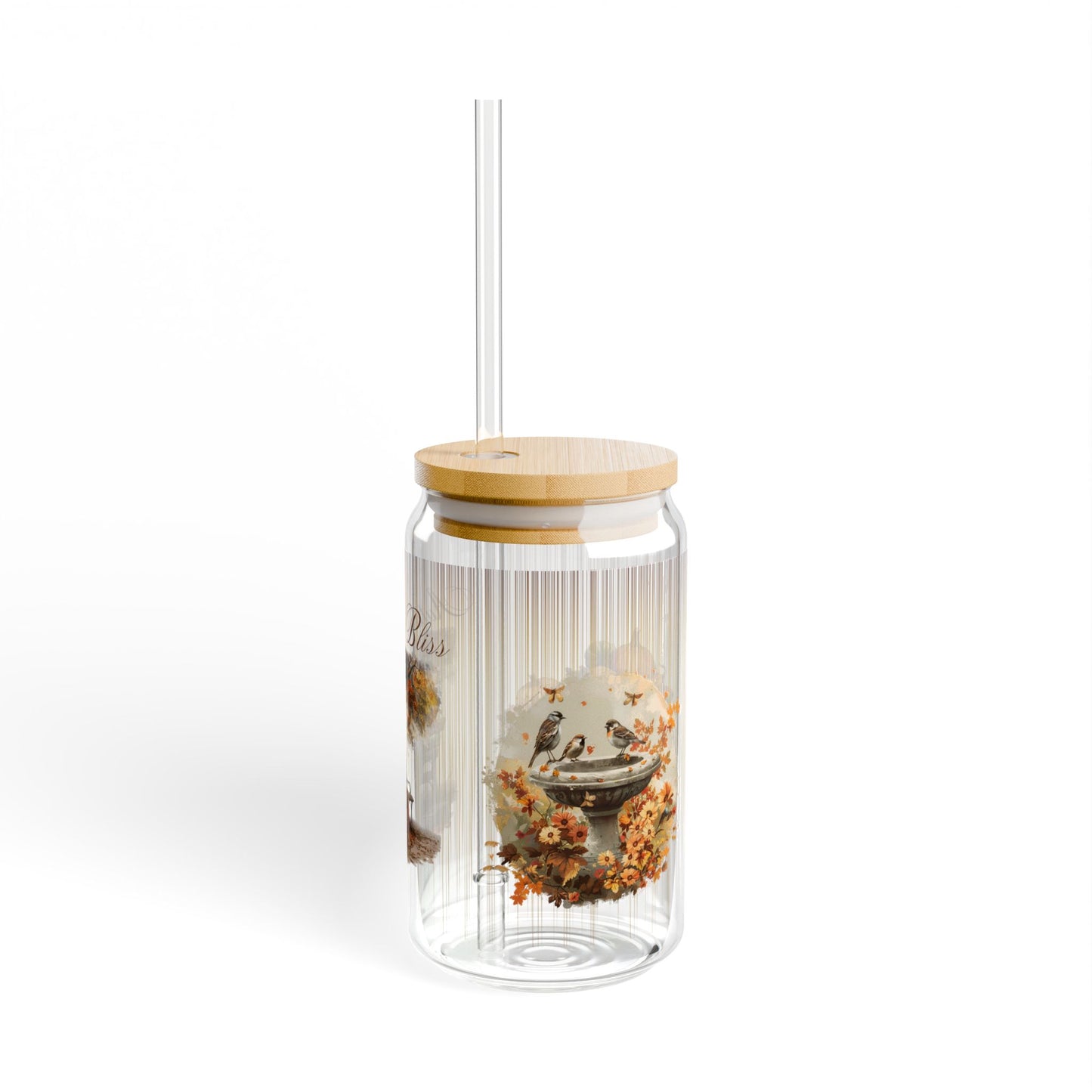 Autumn Bliss Sipper Glass, 16oz