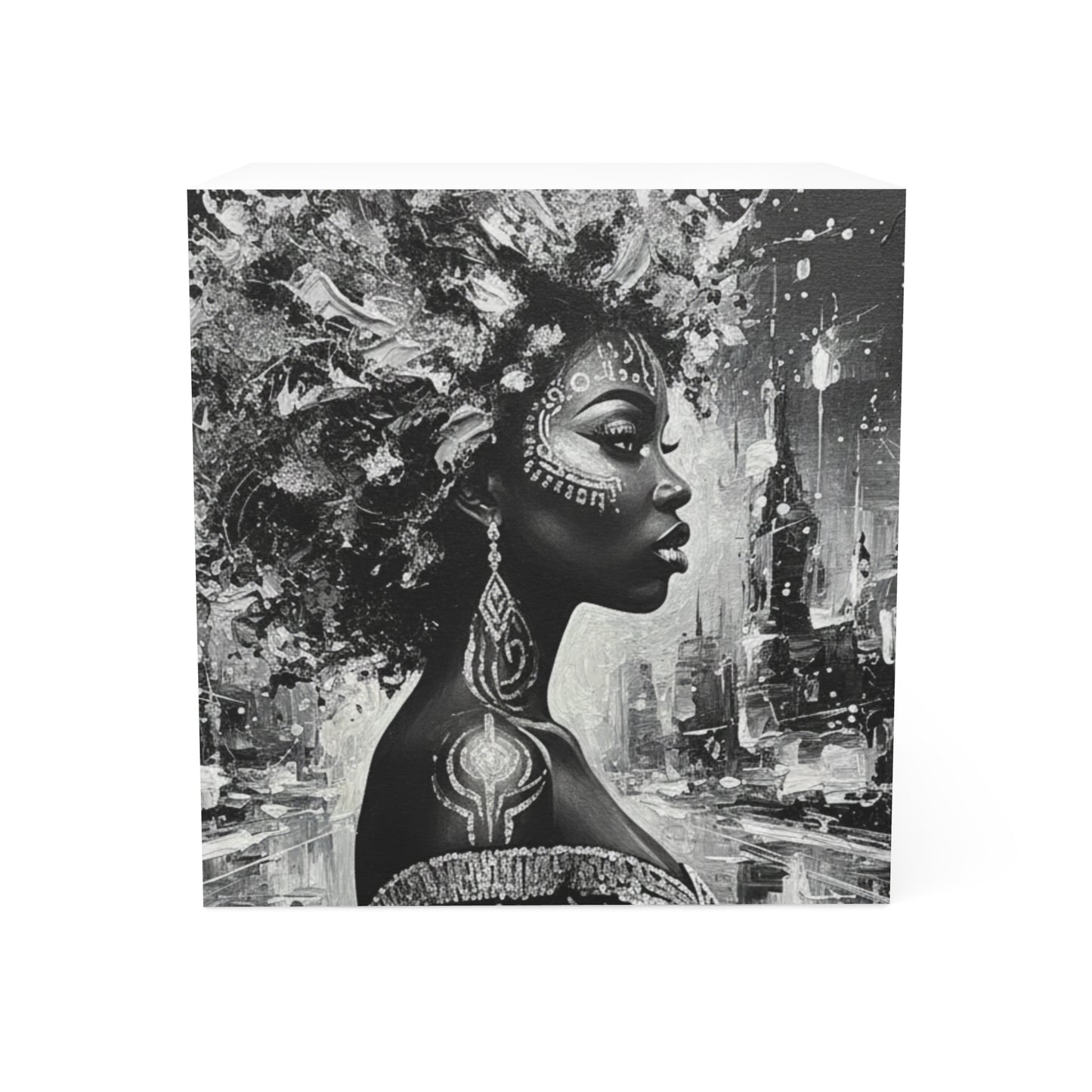 Glam Girl (Silver/Black) Note Cube