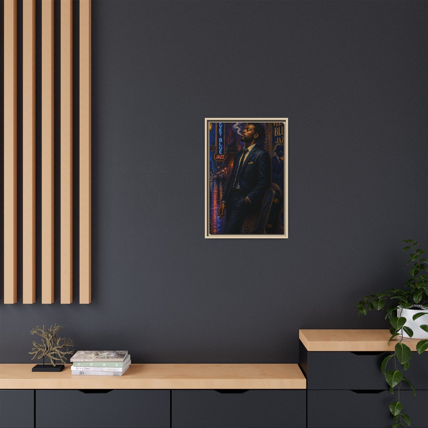 After the Gig Framed Retro Jazz Music Canvas Print