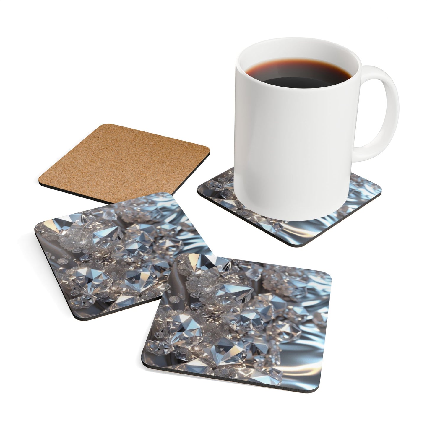 Diamond Life Corkwood Coaster Set