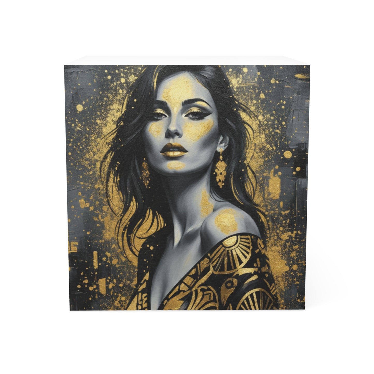Glam Girl (Gold/Black) Note Cube