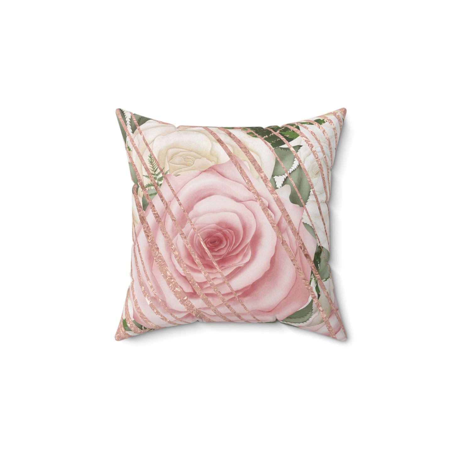 Kissed by a Rose Gold Spun Polyester Square Pillow