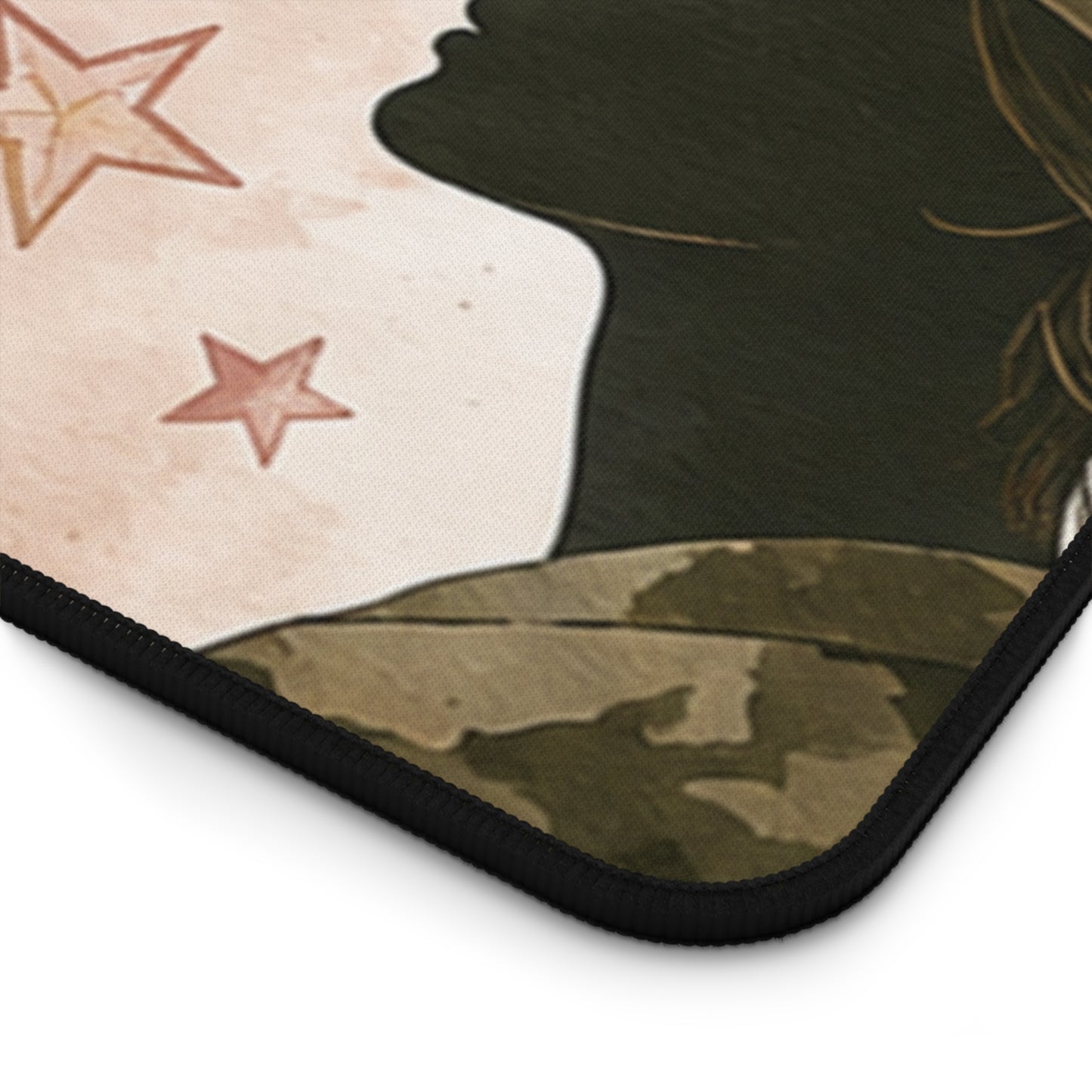 Woman Warrior Veteran Desk Mat — Feminine Patriotic Military Mouse Pad