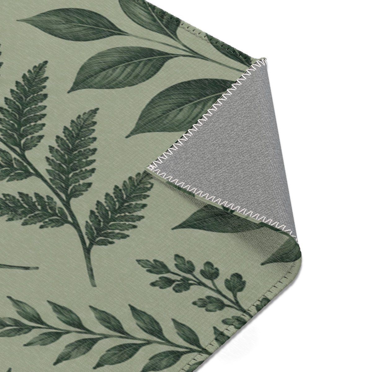 Botanical Green Area Rug – Sage Green Floral Pattern