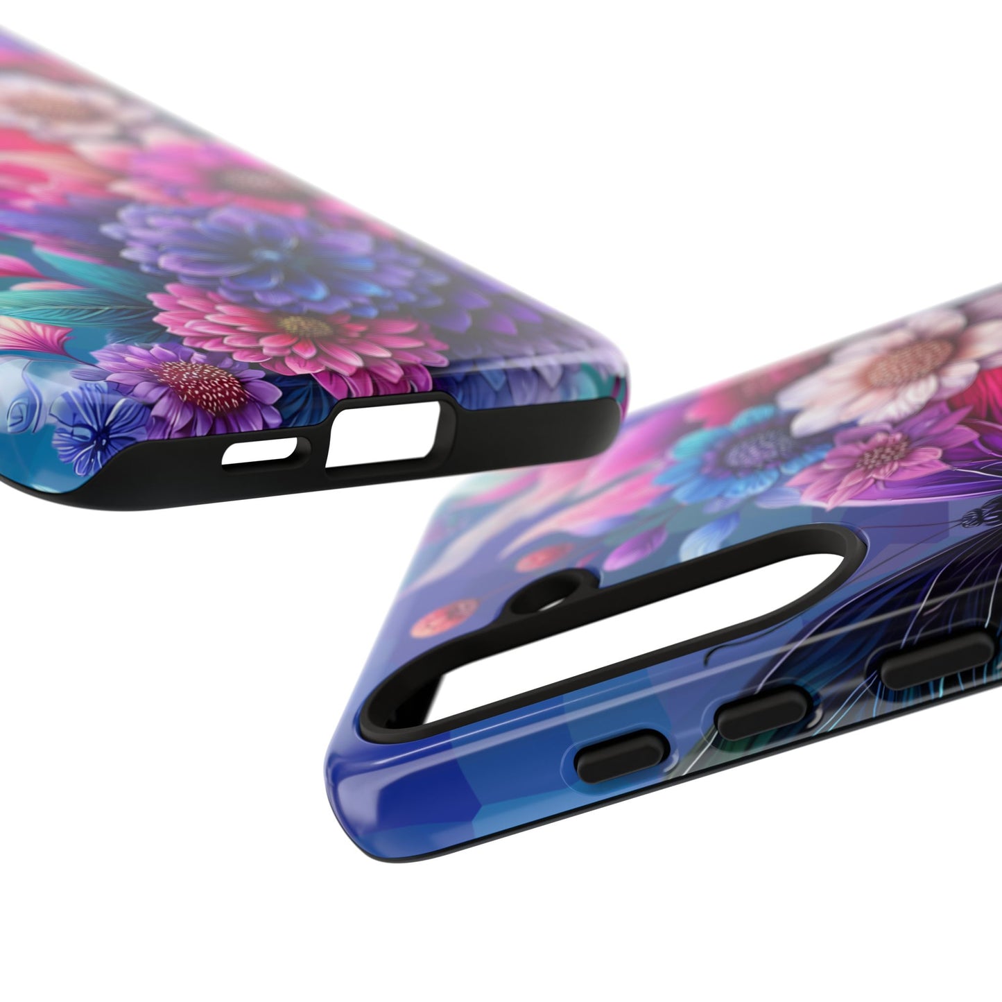 Butterfly Bloom Tough Phone Case — Vibrant Purple Blossom Protective Cover