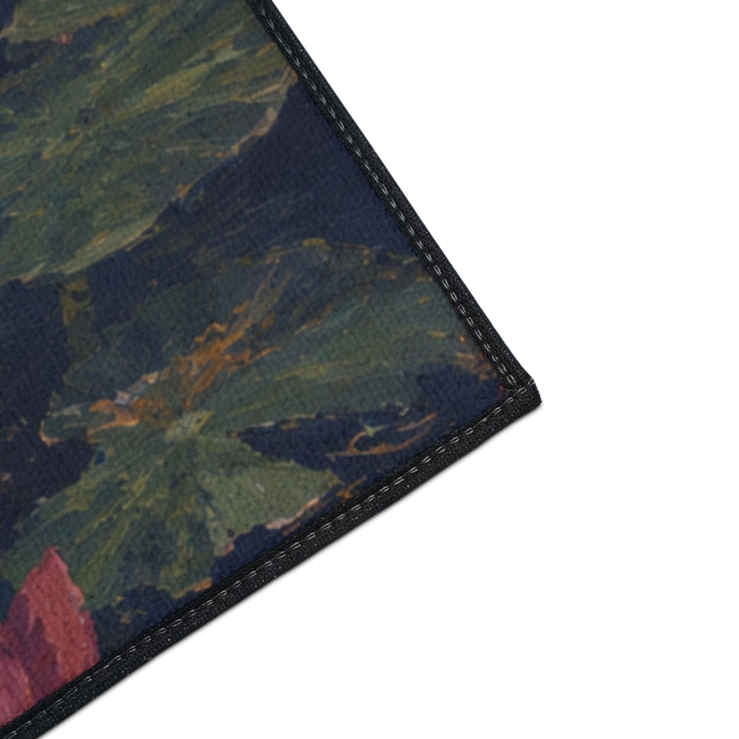 Dark Blue Lotus Pond Heavy-Duty Floor Mat — Durable Entryway Rug