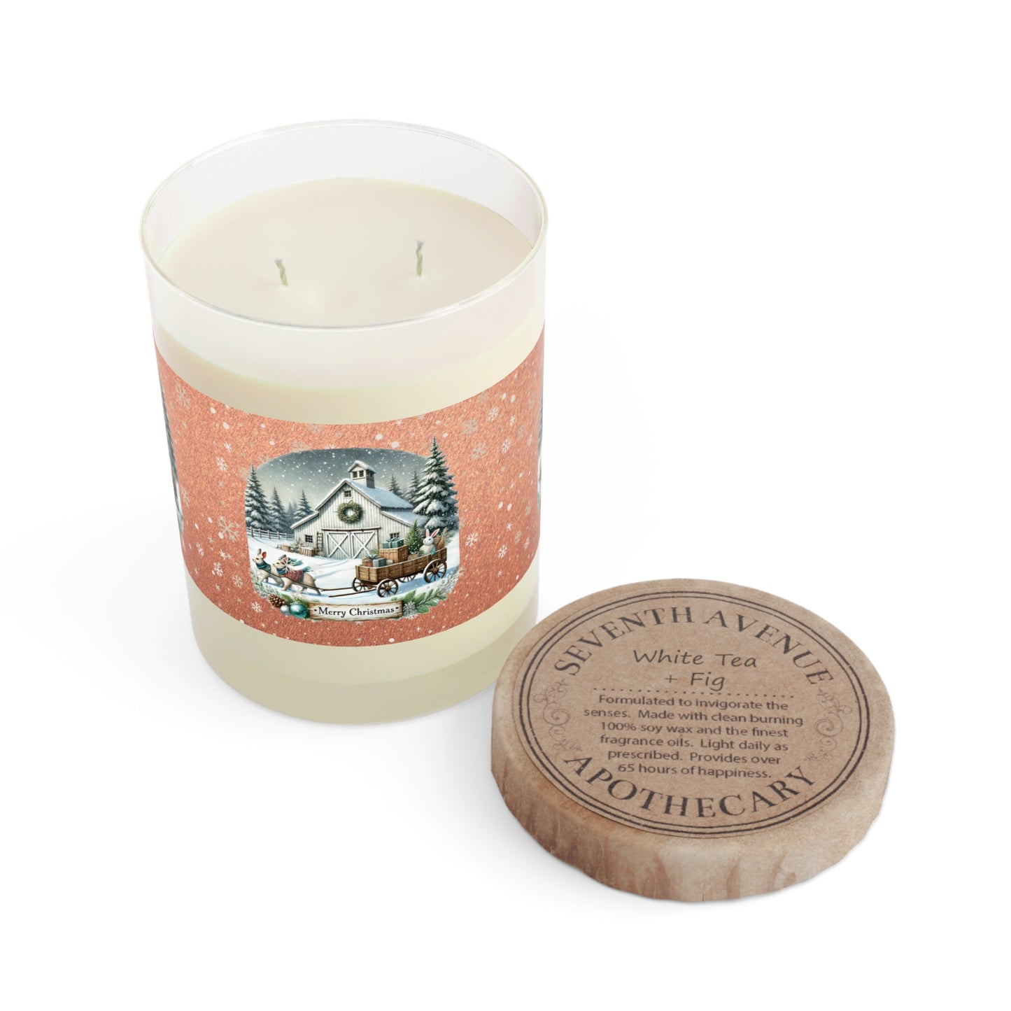 Merry Christmas Scented Candle - Full Glass, 11oz