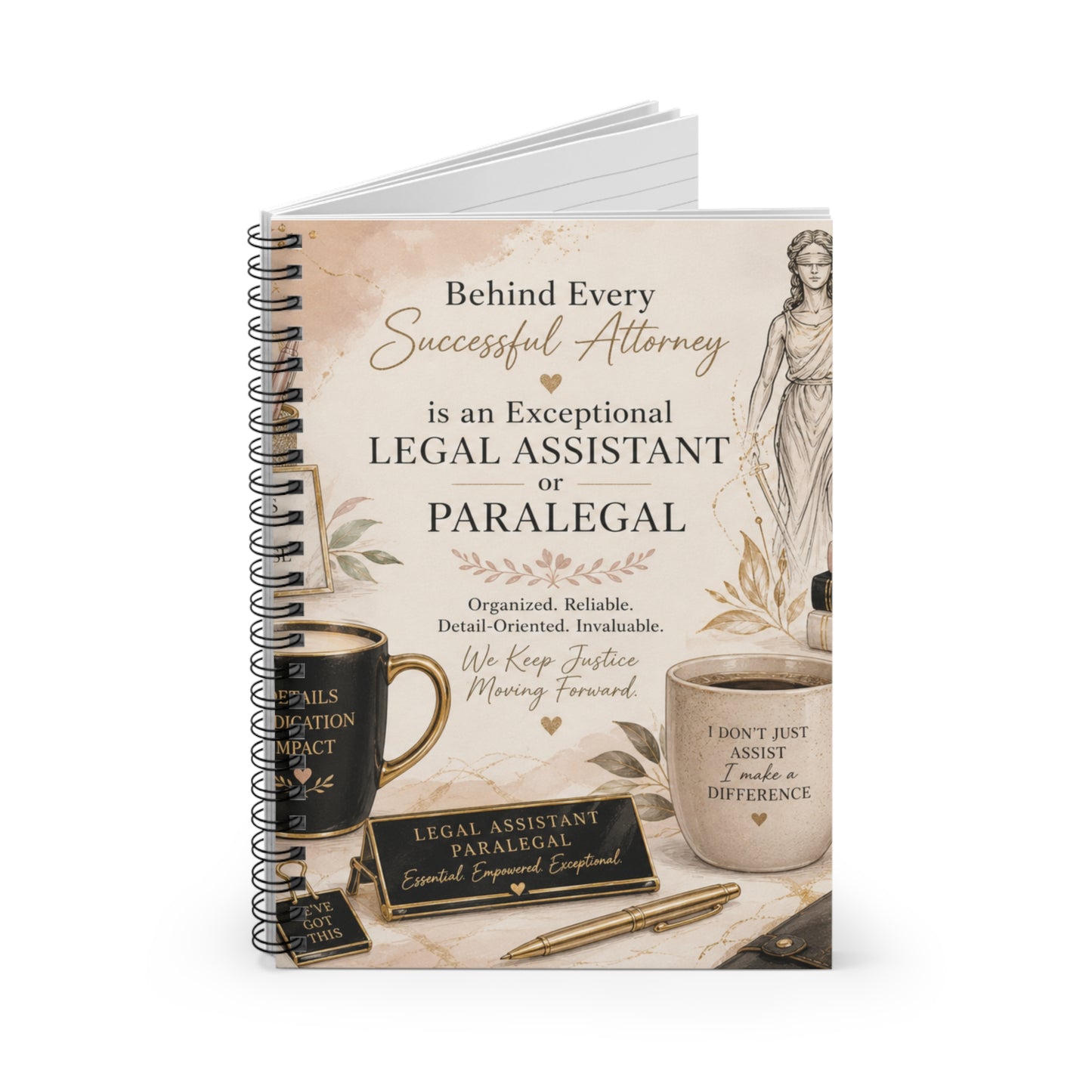 Counsel & Confidence: Paralegal or Legal Asst. Ruled Spiral Notebook