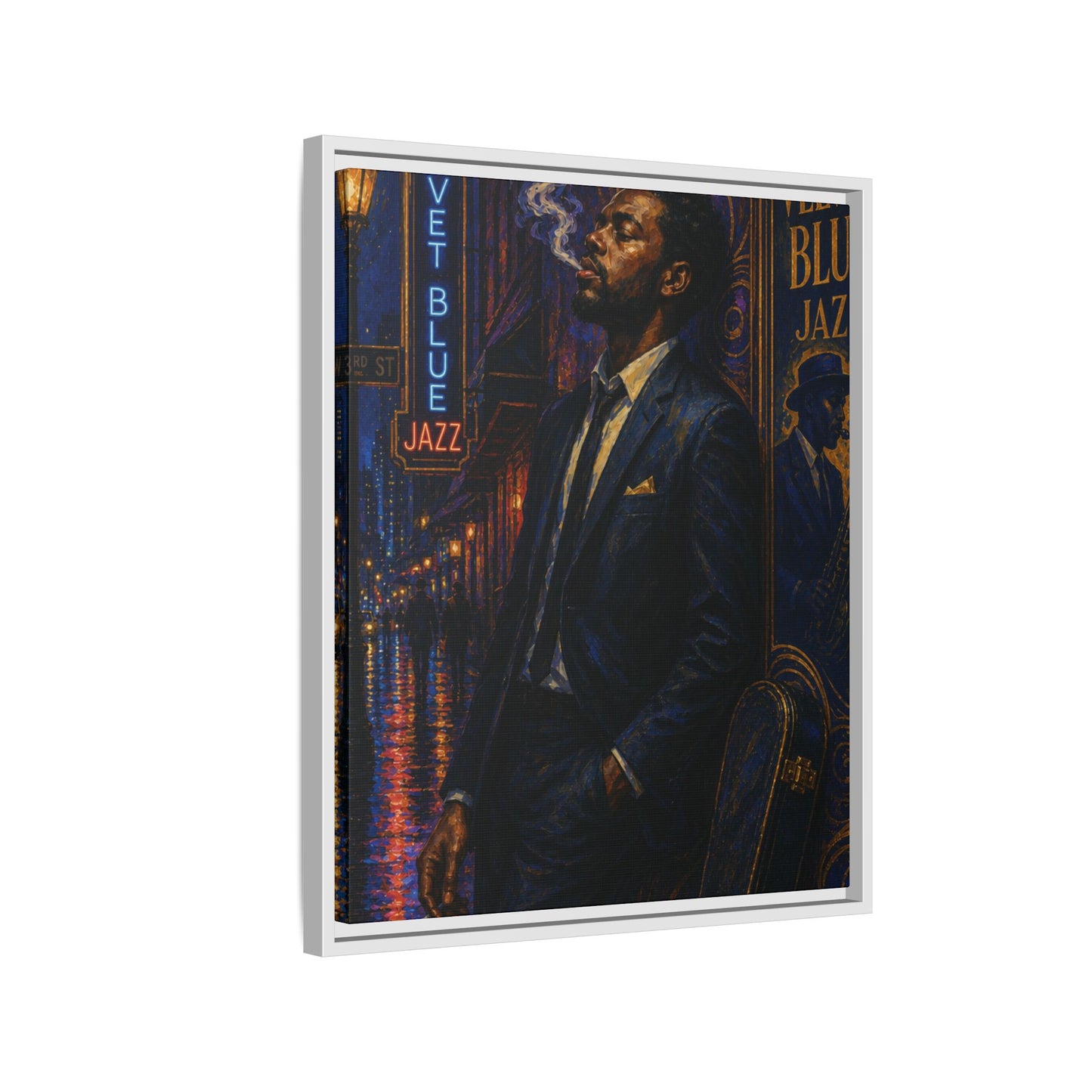 After the Gig Framed Retro Jazz Music Canvas Print