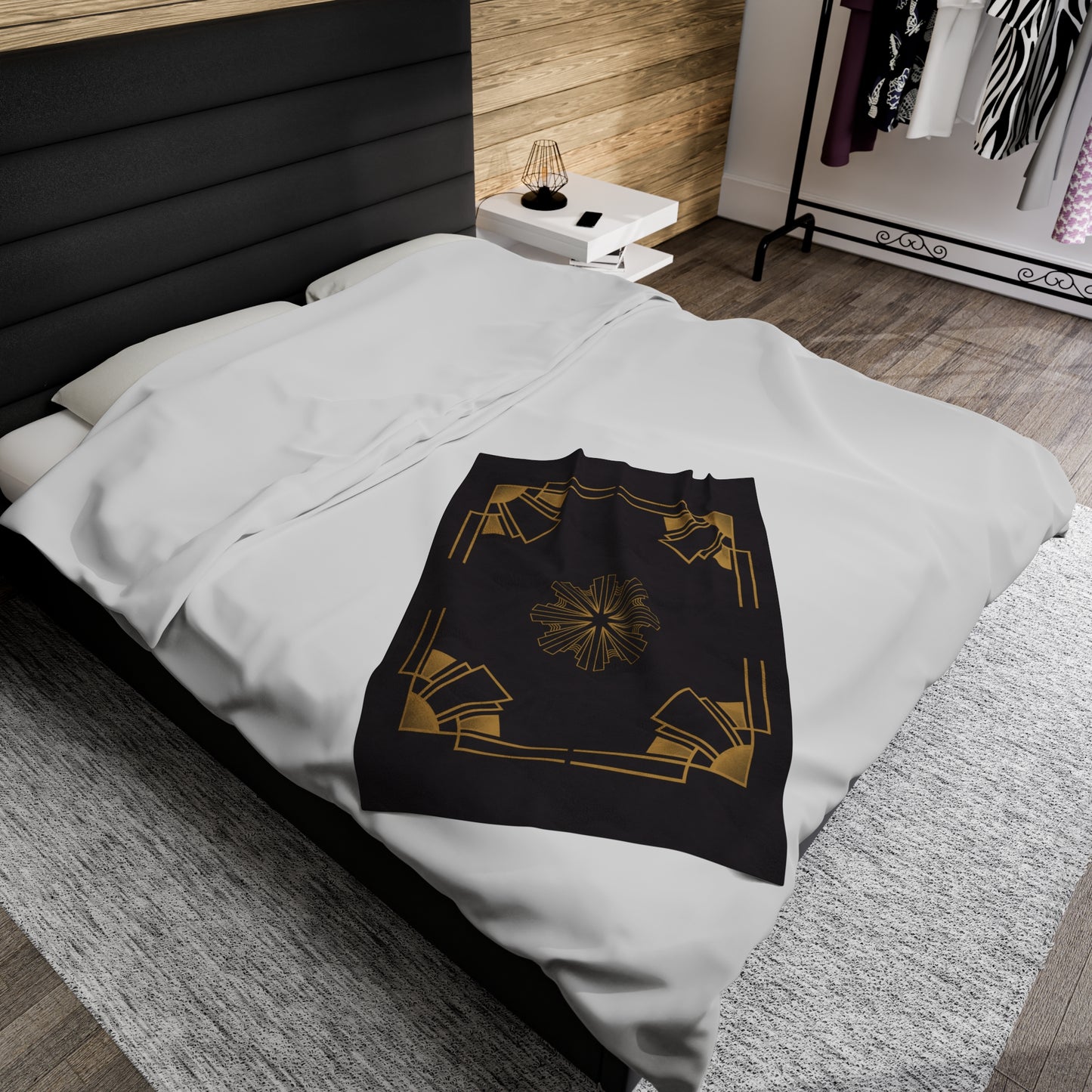 Midnight Luxe (Ebony) Velveteen Plush Blanket