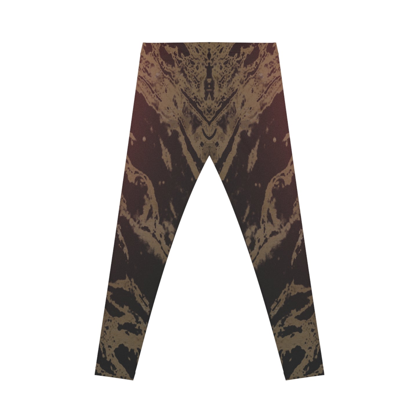 Dark Sienna/Gold Women's Casual Leggings (AOP)