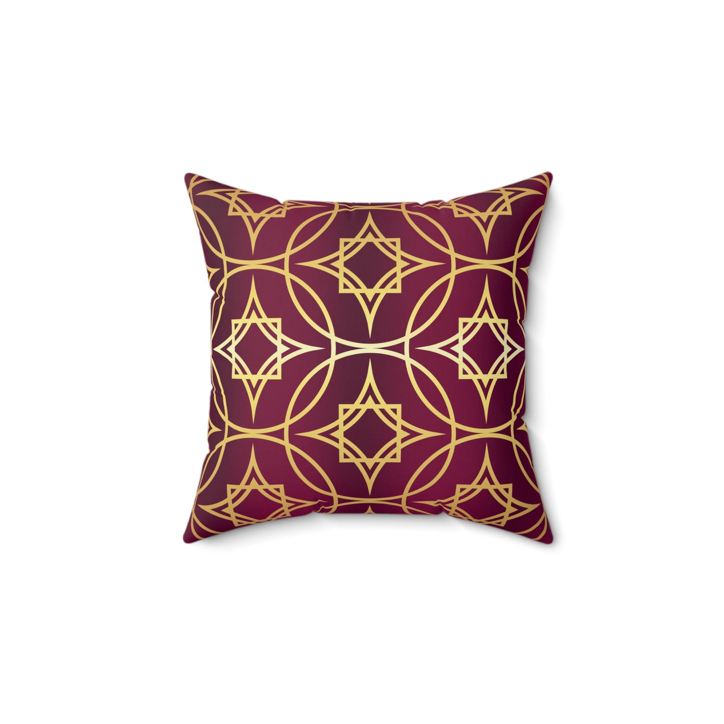 Gilded Geometric Burgundy & Gold Decorative Pillow