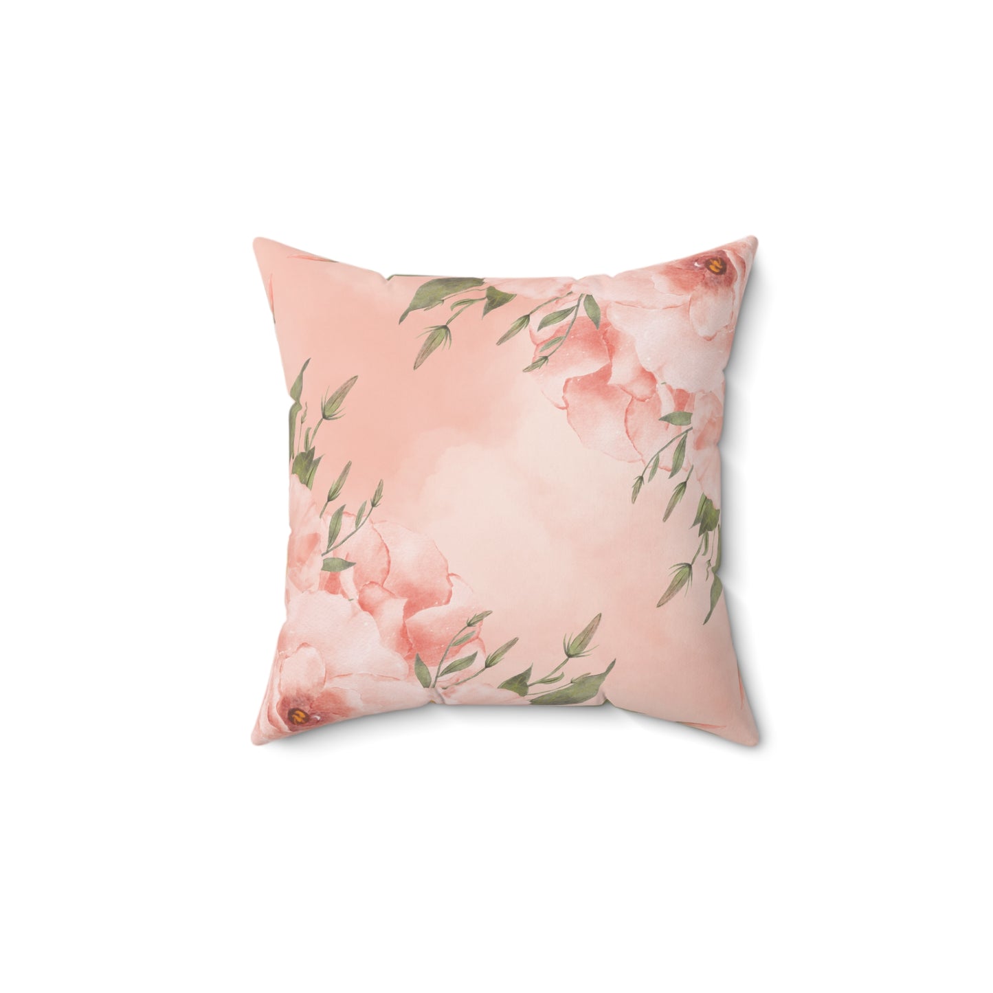 Peachy Keen Faux Suede Square Pillow