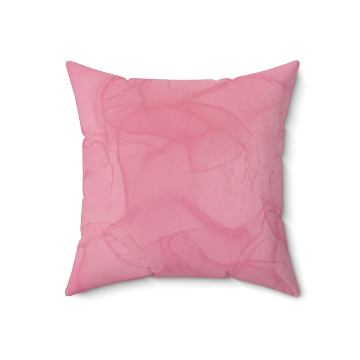 Blush Pink Faux Suede Square Pillow — Soft Blush Decorative Throw Pillow