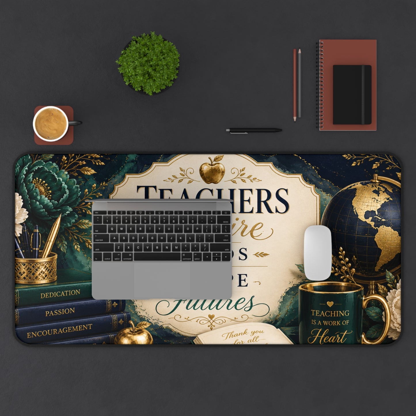 Teacher Appreciation Desk Mat - "Teachers Inspire Minds & Shape Futures" Appreciation Gift for Educators