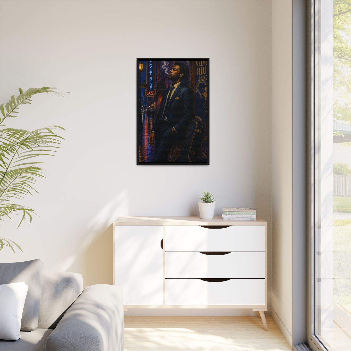 After the Gig Framed Retro Jazz Music Canvas Print