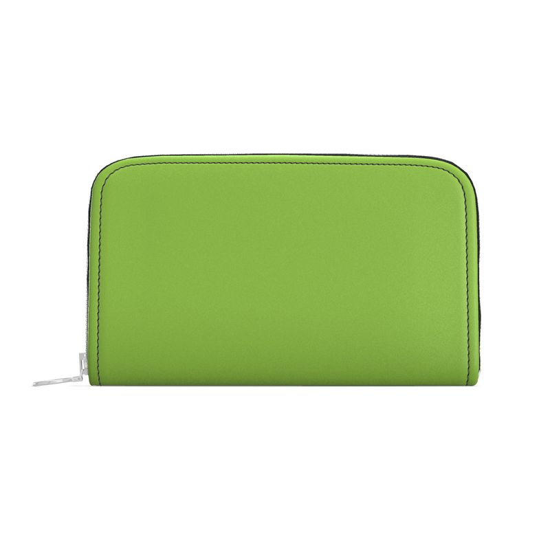 Chartreuse Leather Zip Wallet