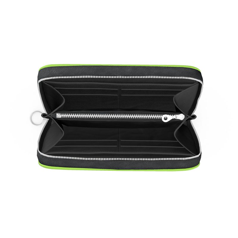Chartreuse Leather Zip Wallet