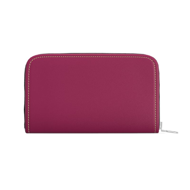 Fuchsia Leather Zip Wallet