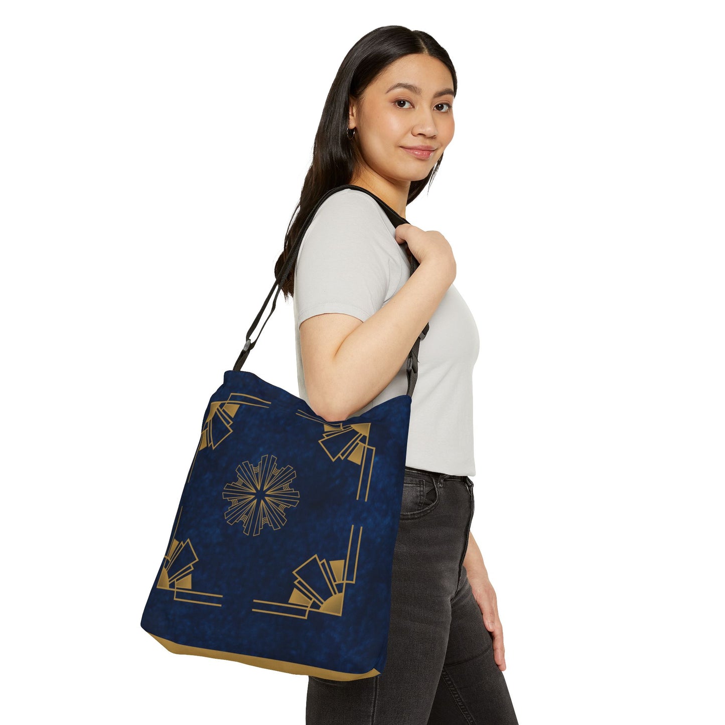 Midnight Luxe (Cobalt Blue) Adjustable Tote Bag (AOP)