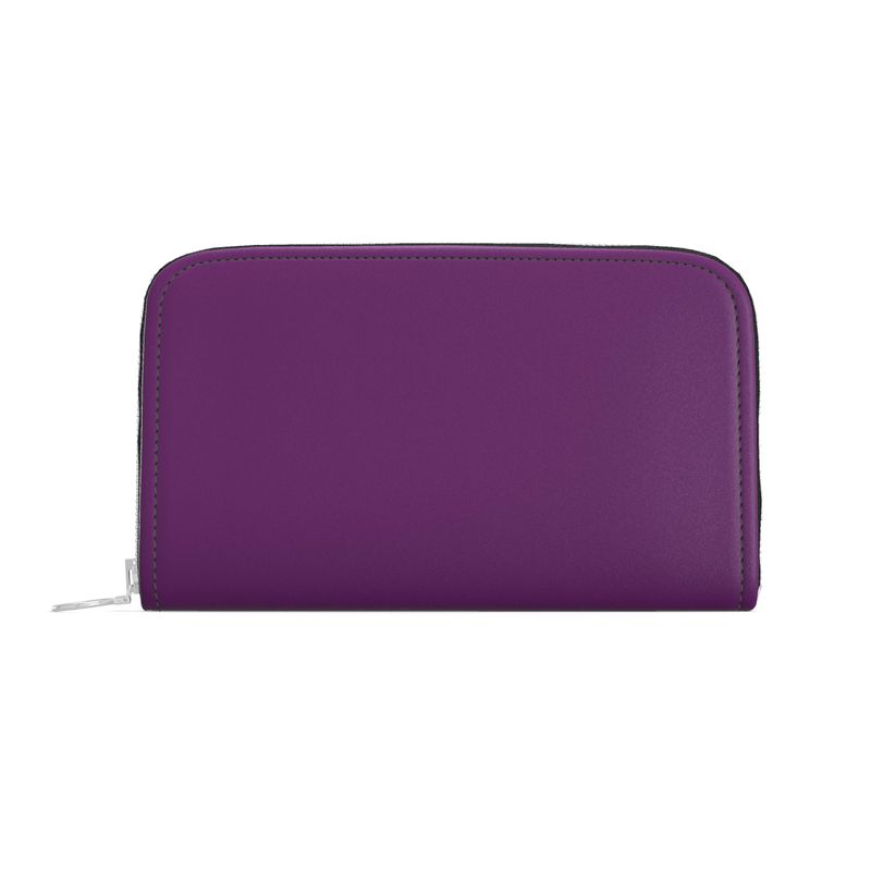 Plum Prestige Leather Zip Wallet