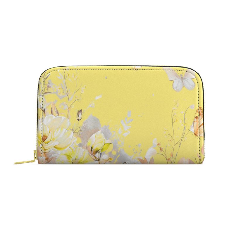 Canary Floral Leather Zip Wallet